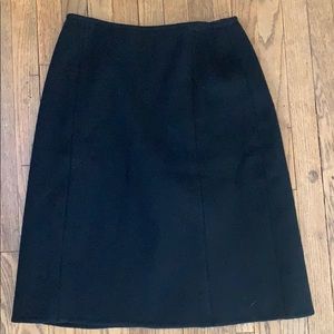Lambs wool black pencil skirt